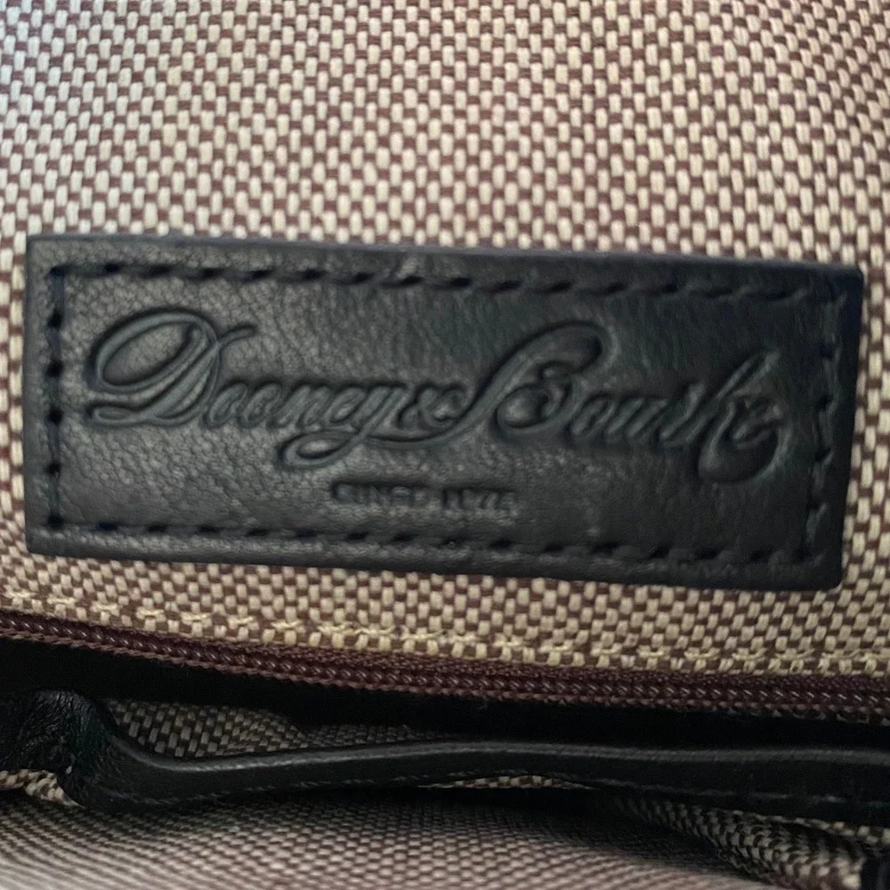 Dooney & Bourke Teardrop Satchel Black Florentine Vacchetta Leather Shoulder Bag